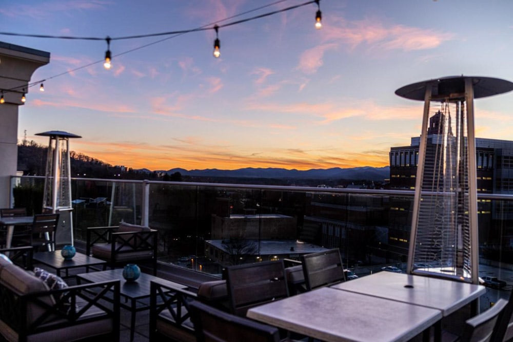 Cool Bars in Asheville for a Girl’s Night Out: Pillar Rooftop Bar