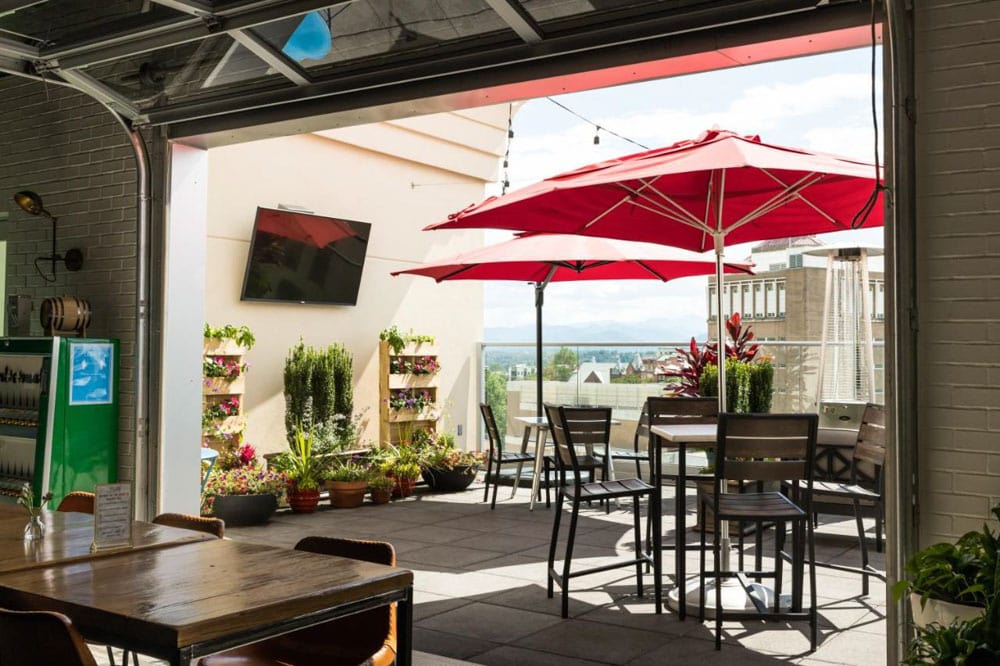 Fun Bars in Asheville for a Girl’s Night Out: Pillar Rooftop Bar
