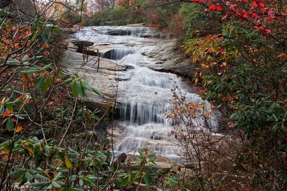 Where to See The Fall Colors in Asheville: Waterfalls Framed by Fall Foliage
