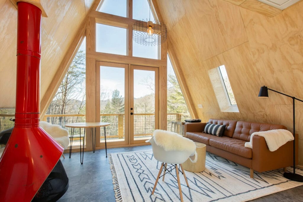 Asheville Airbnbs Vacation Homes: Scandinavian A-Frame Cabin